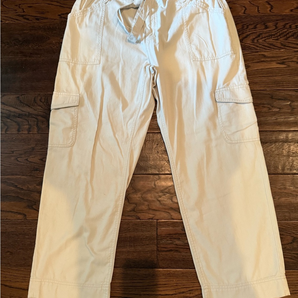 Old Navy Cream Wide Leg Jumpsuit Relaxed Fit